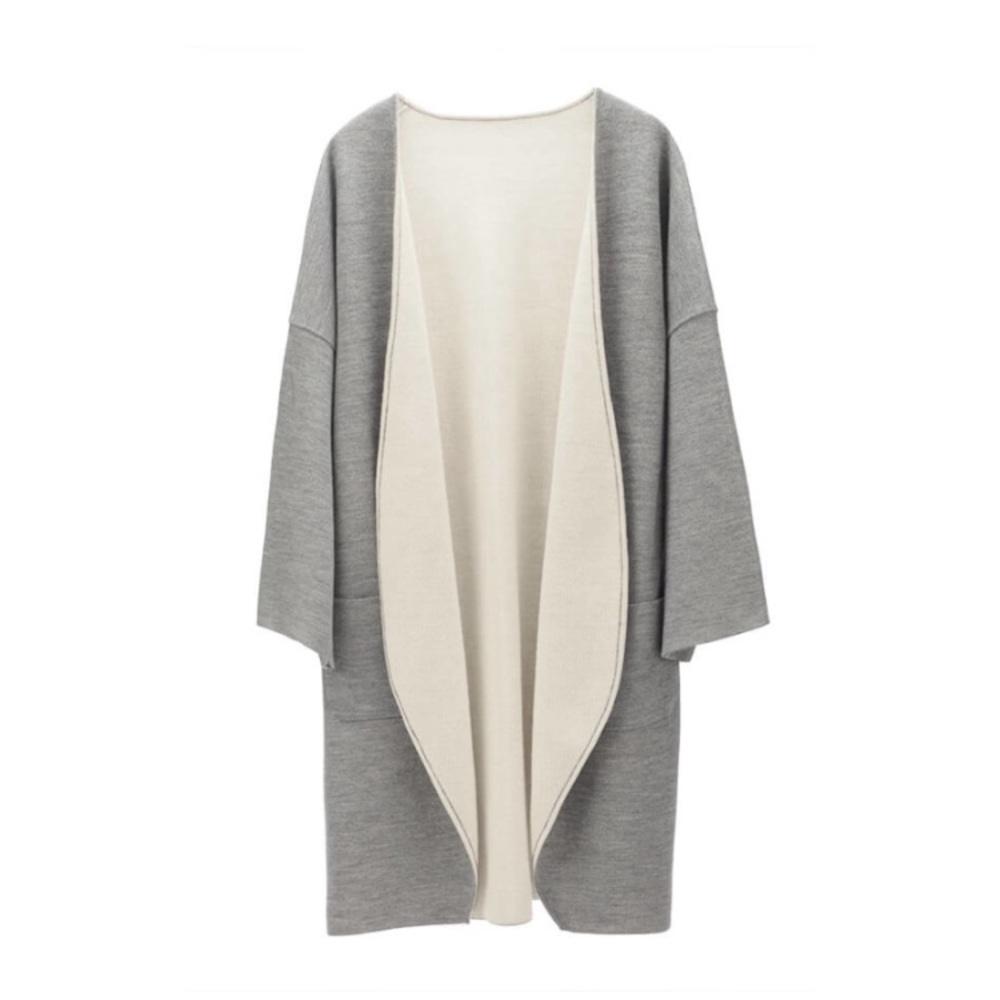 Cuyana lightweight reversible knit coat